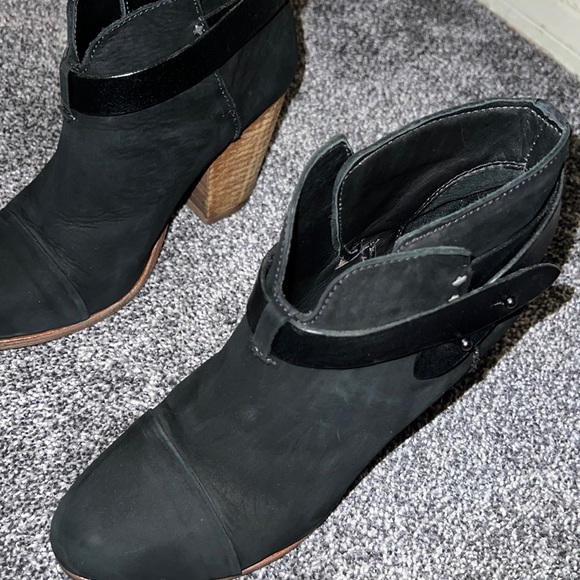 Rag & Bone HARROW Bootie Ankle Boot Women's US 8.5 EU 38.5 Black suede Leather. - Picture 6 of 15